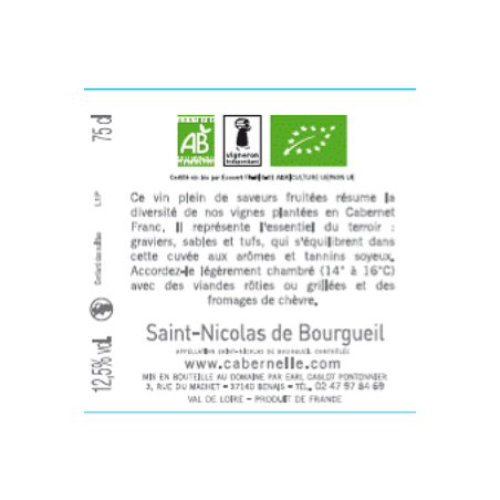 StNicolasDeBourgueil D'1vg 2023 (Cabern) 75cl