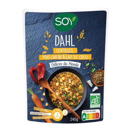 Cuisiné Dahl lentilles pois coco (OAVFP) 240g